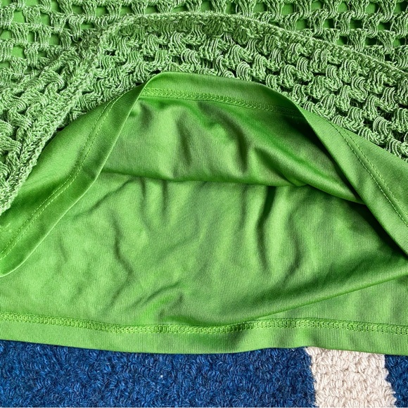 🍃 BERSHKA GREEN HIGH WAIST BACK TIE CROCHET MINI SKIRT! - Picture 9 of 13